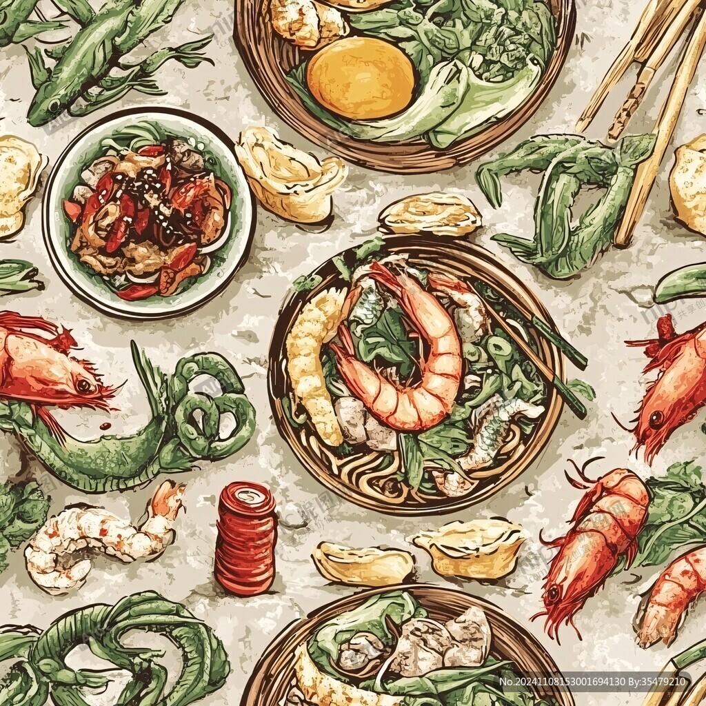 食材手绘背景