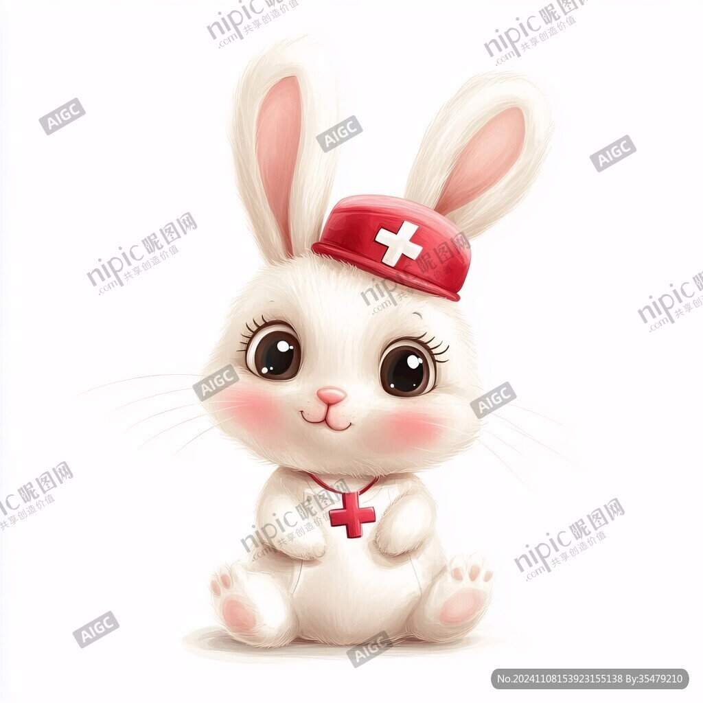 卡通兔子护士