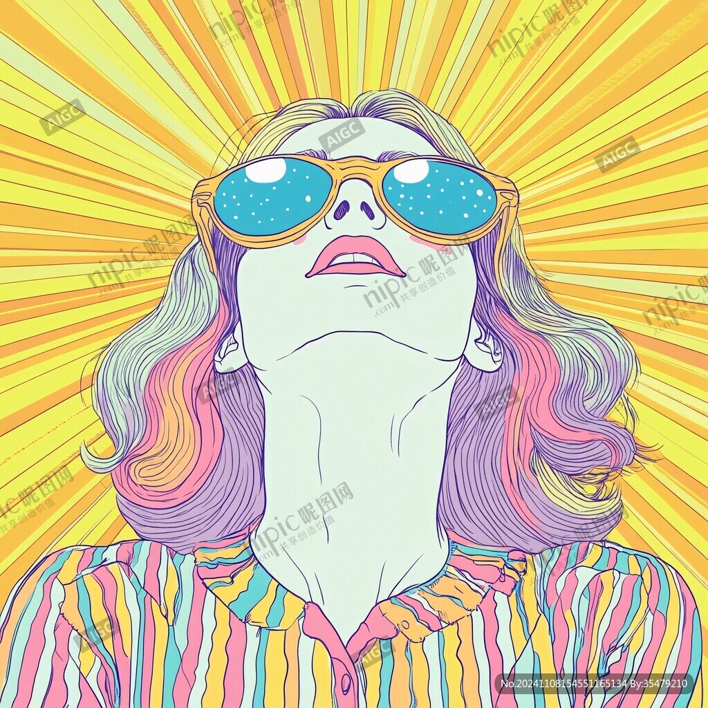 墨镜人物插画