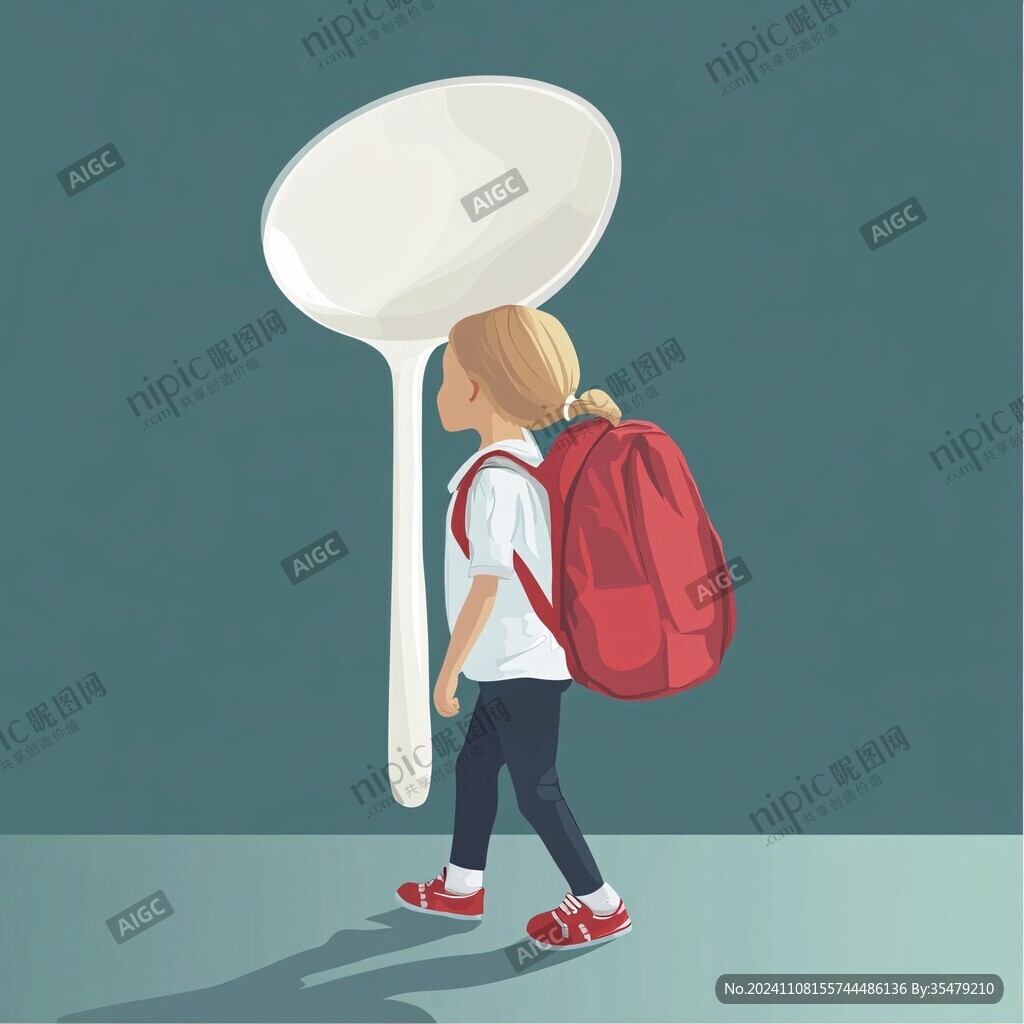 背红色书包的孩童
