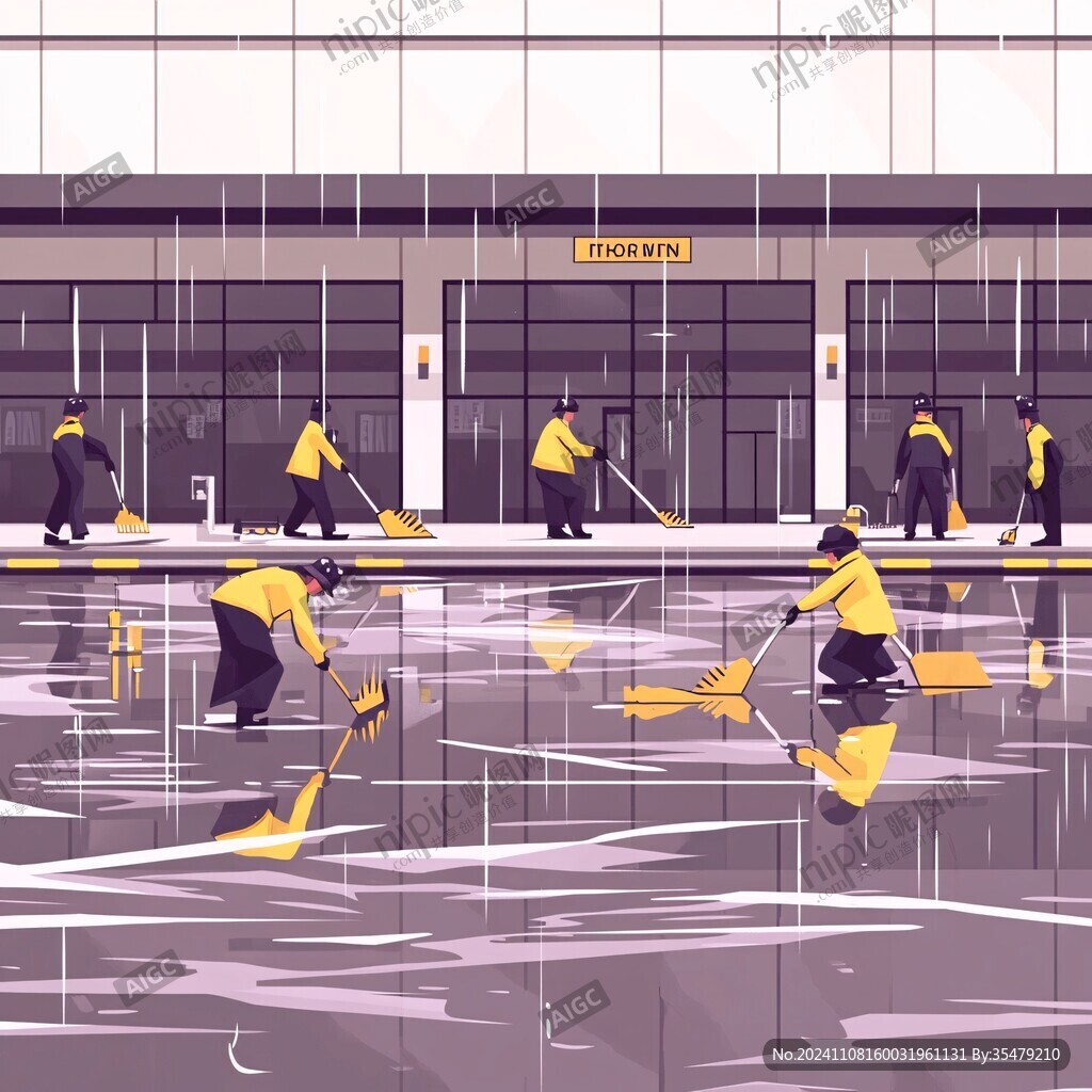 清洁工插画