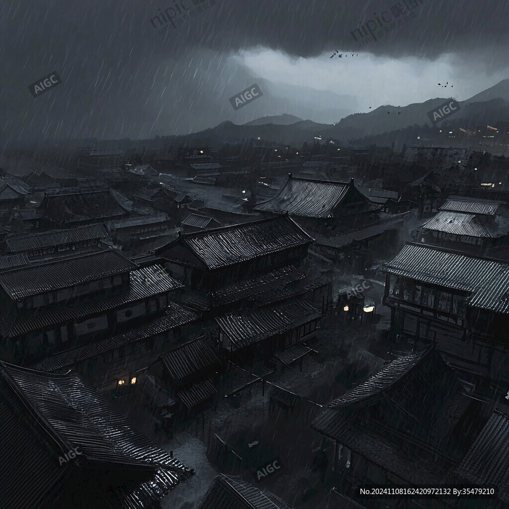 雨巷插画