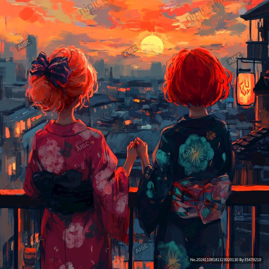 日本动漫风格晚霞