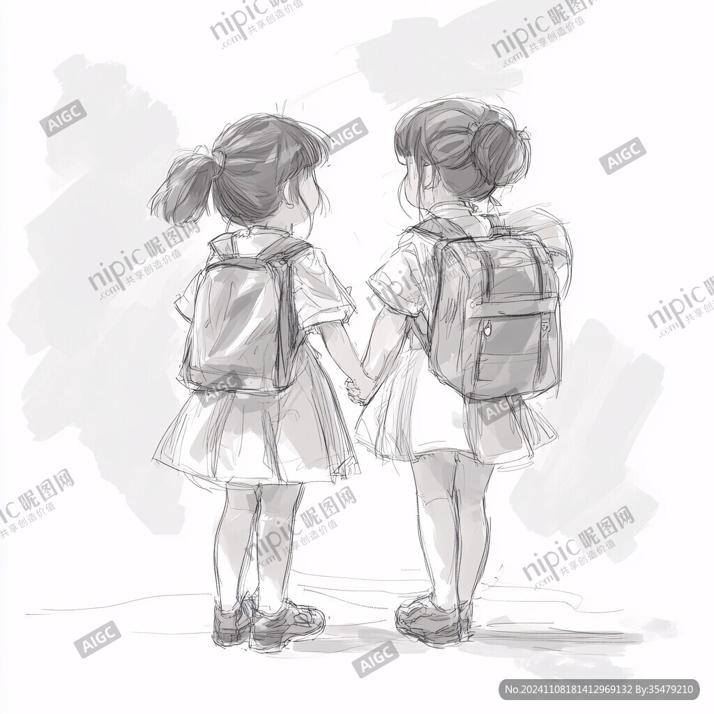 背书包的小姐妹