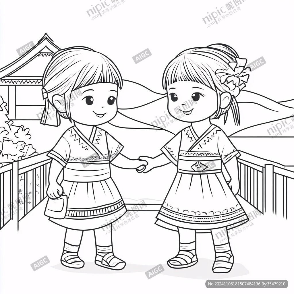 侗族卡通女孩