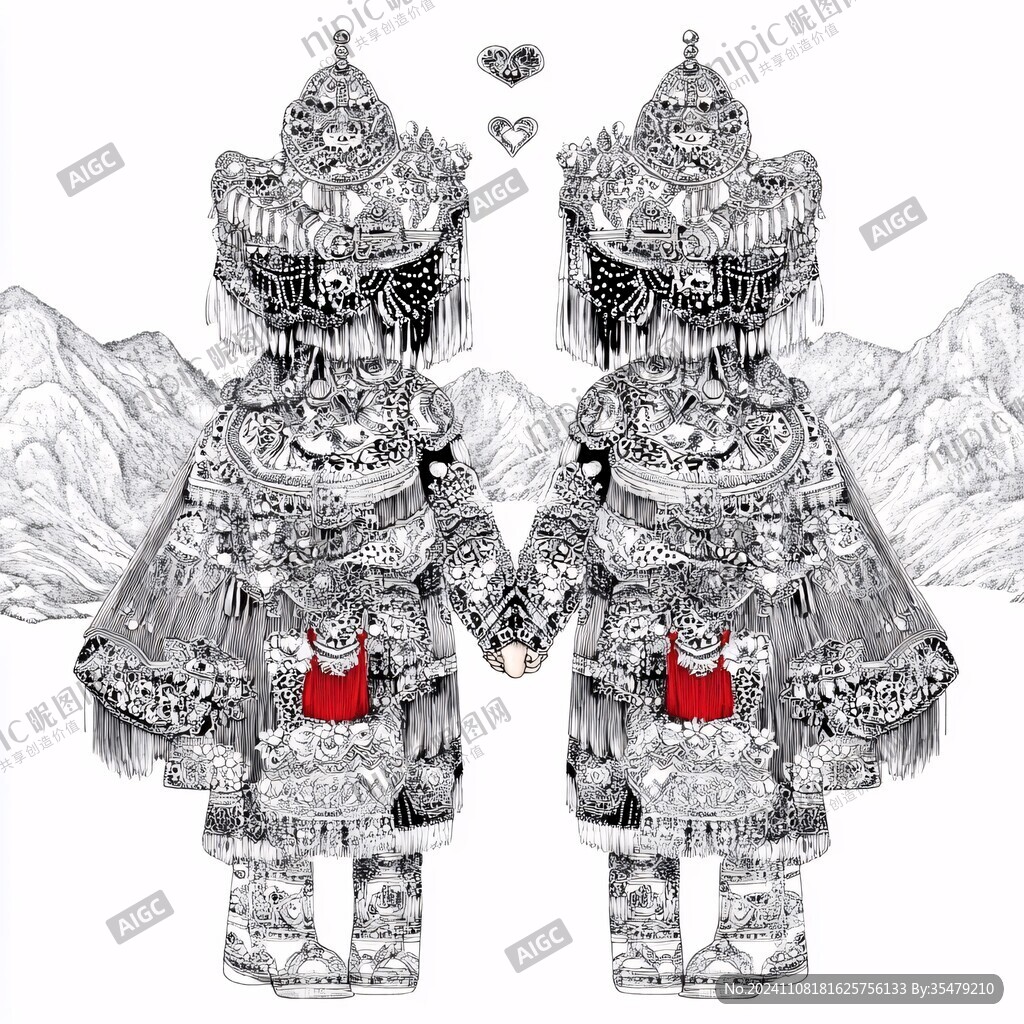 手绘苗族插画