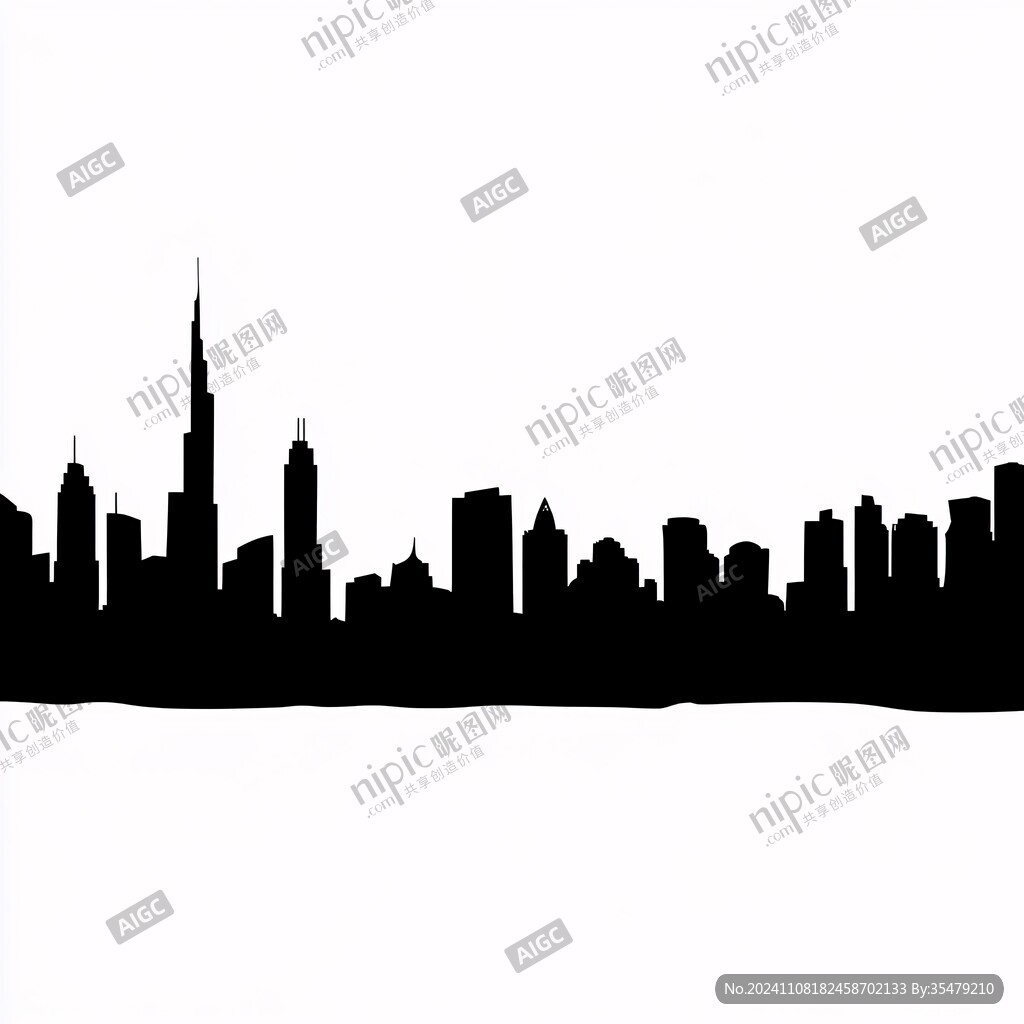 纽约建筑剪影素材