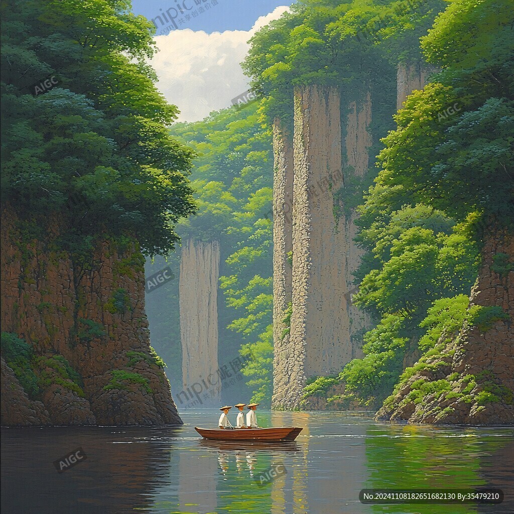 插画山水风景