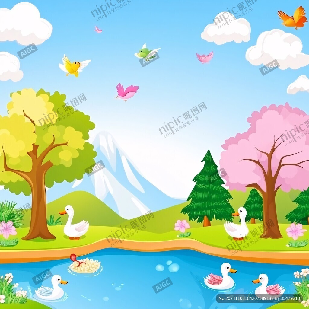 春天卡通风景