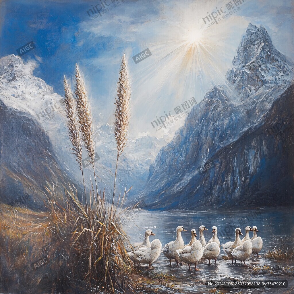 油画山水花鸟动物画