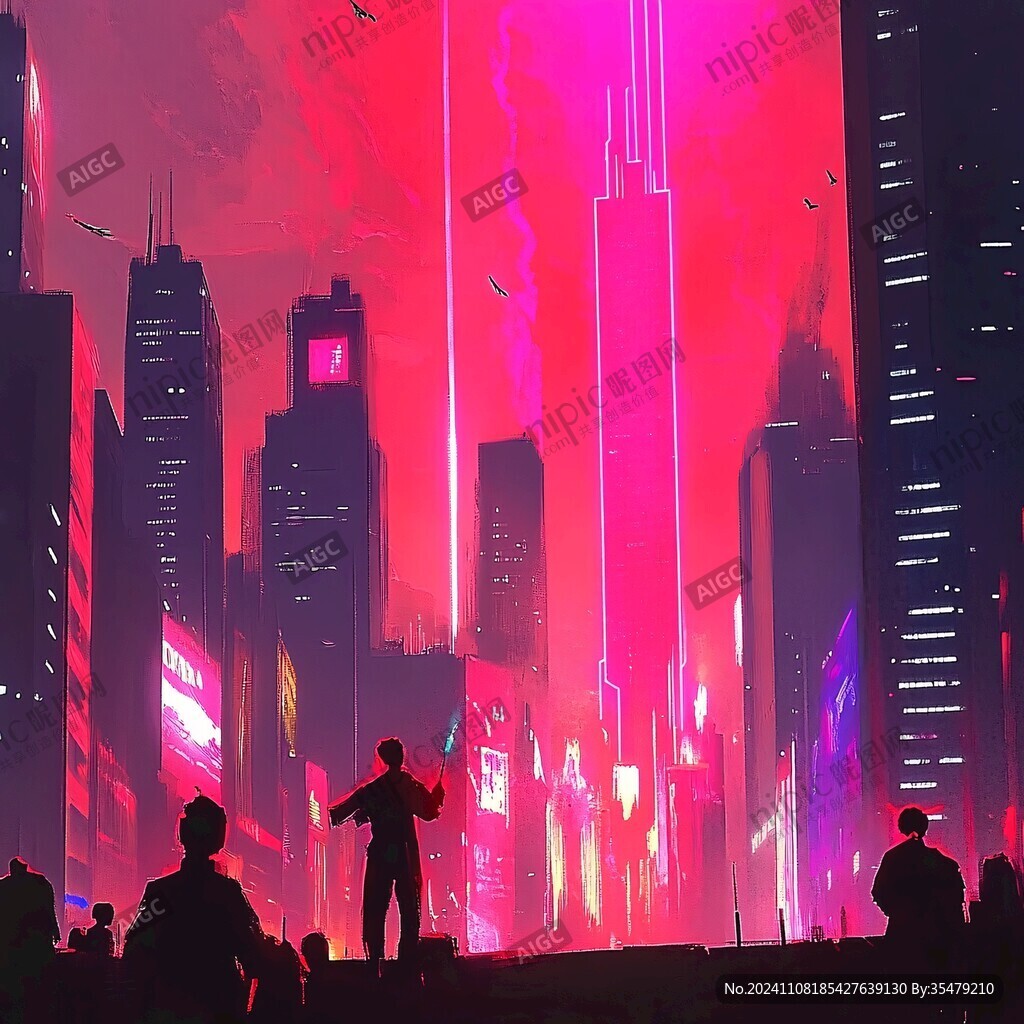 场景赛博插画