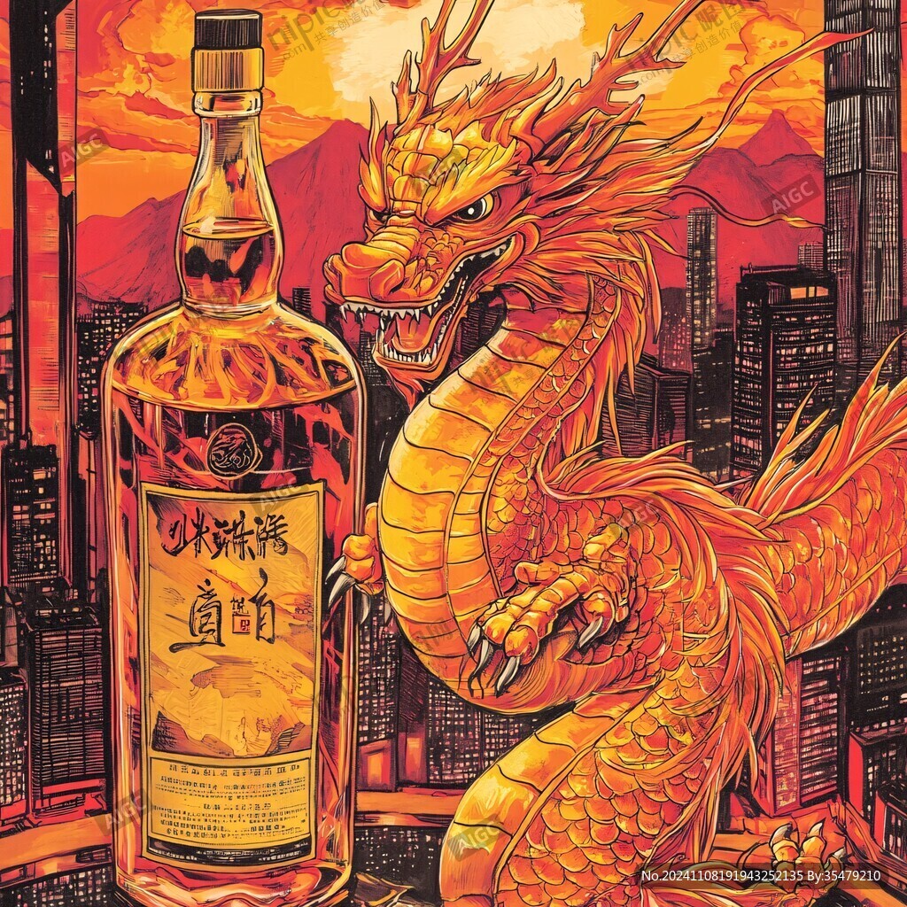 酒业包装插画