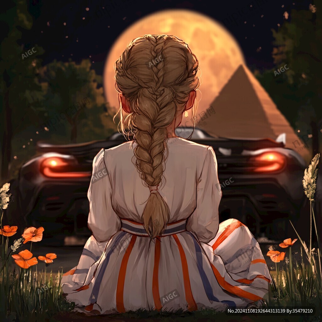 月光下的少女