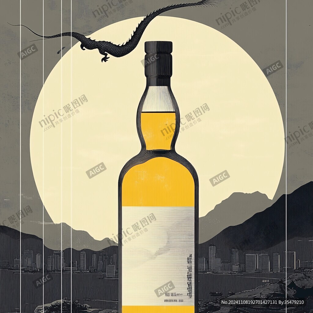 酒水包装插画