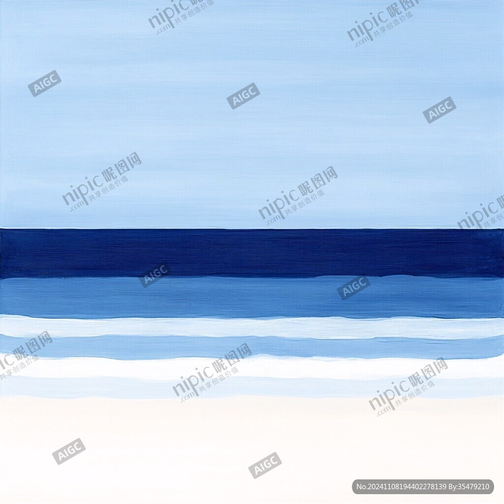抽象写意海与沙滩