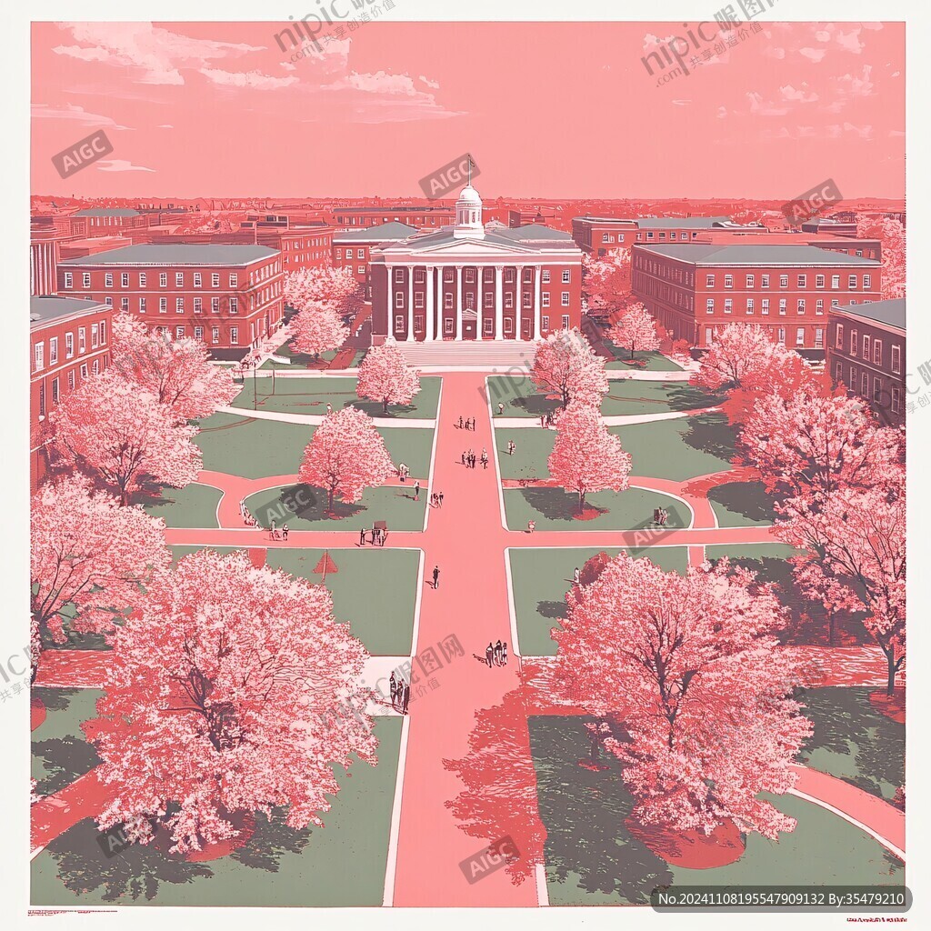 麻省理工大学旅游插画