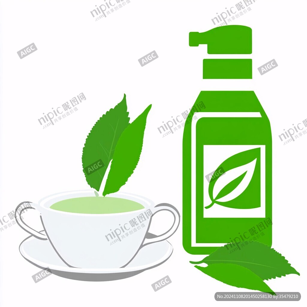 叶子绿叶茶瓶