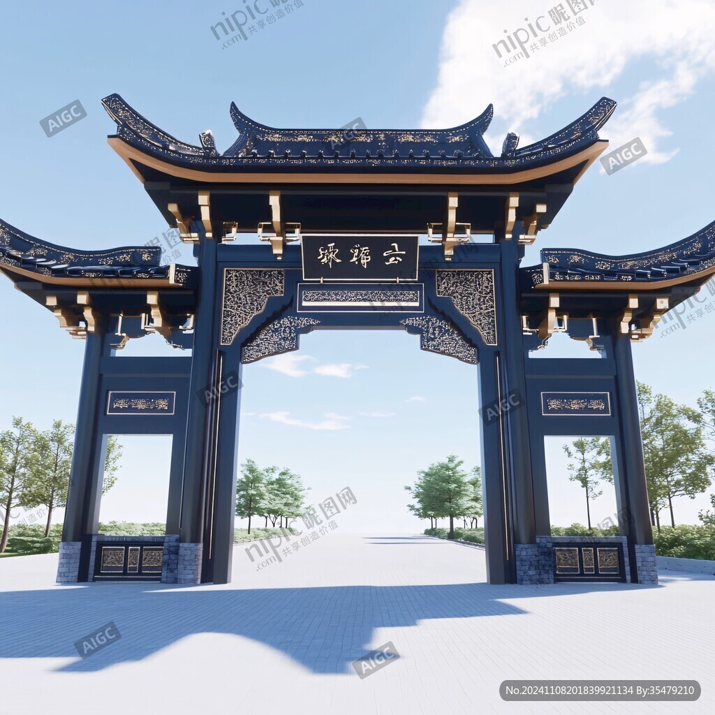 中式牌坊景区门
