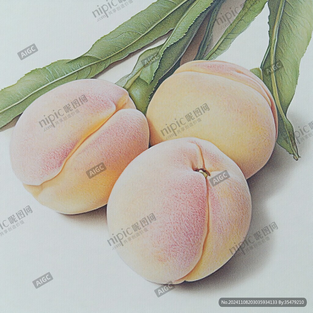 高清手绘桃子