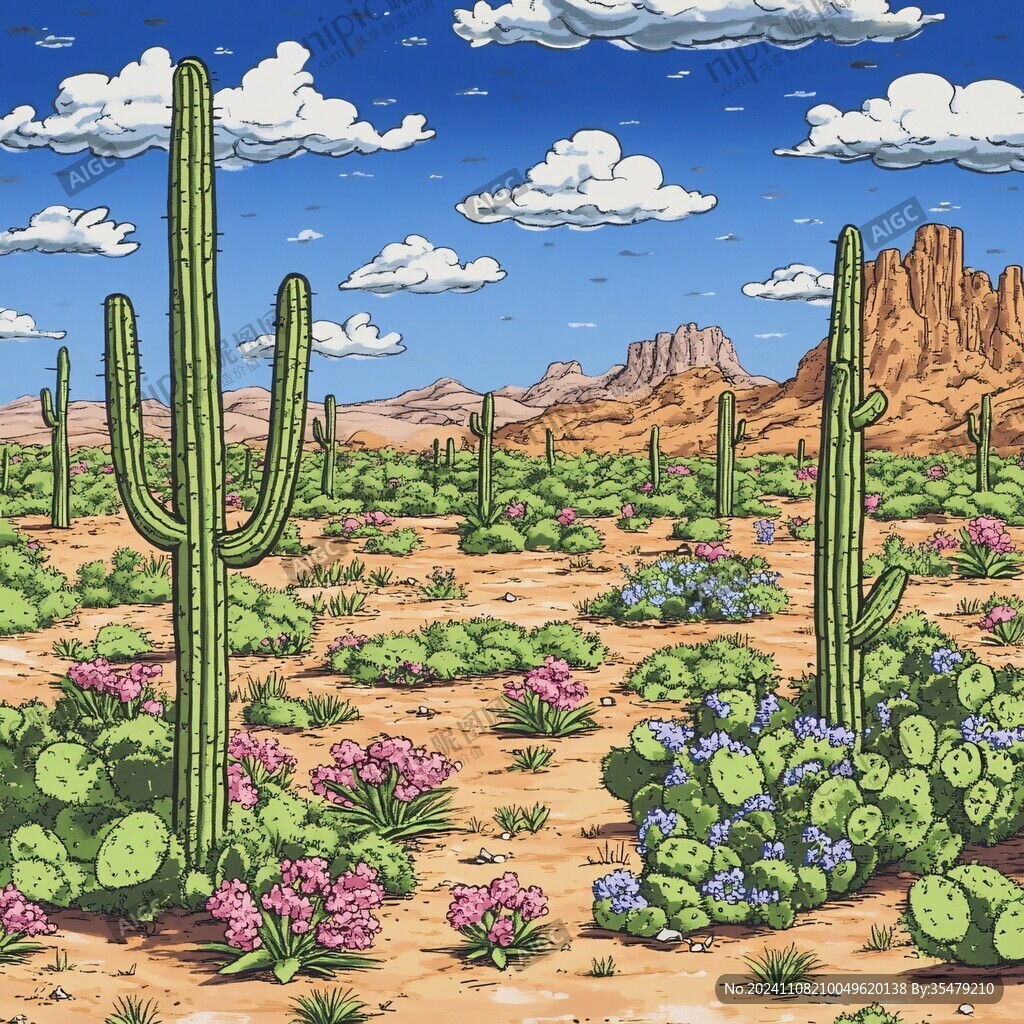 大漠荒野风景画