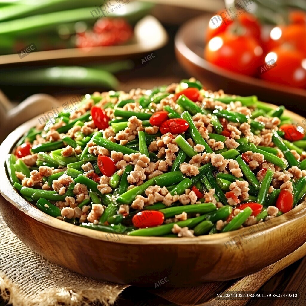 豆角肉末粒快餐