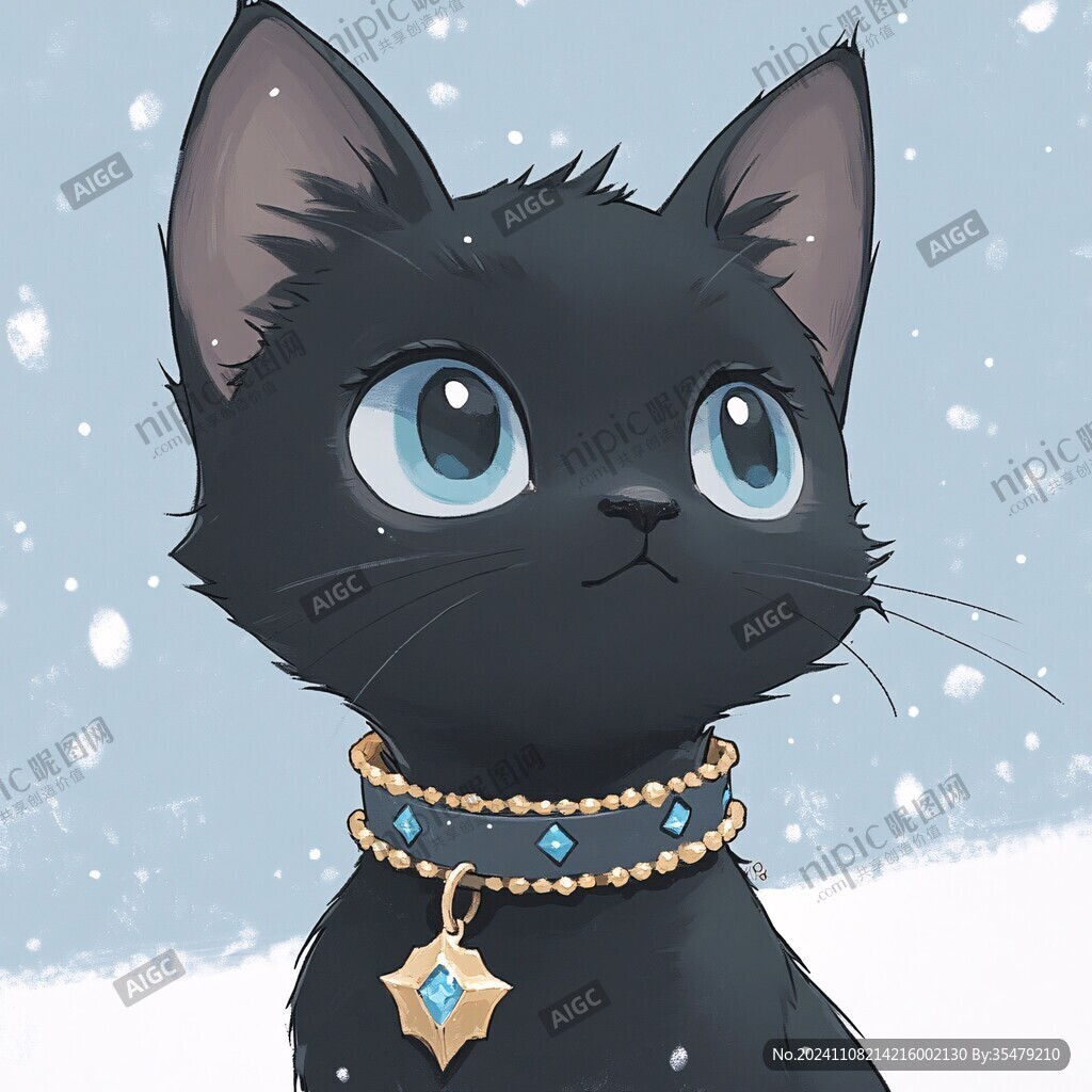 黑色猫猫星星海洋