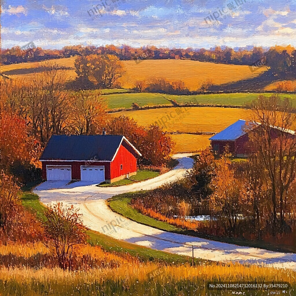 欧美田园风光油画