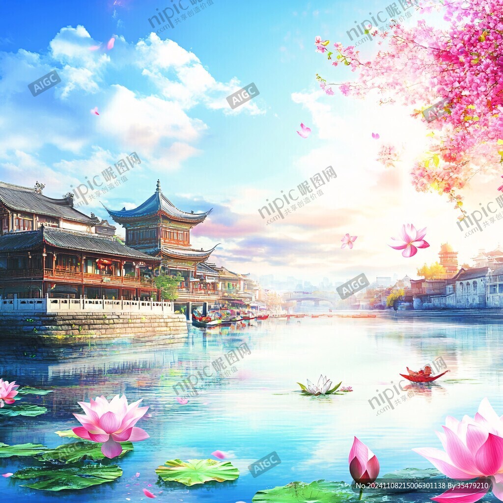 3d荷花背景