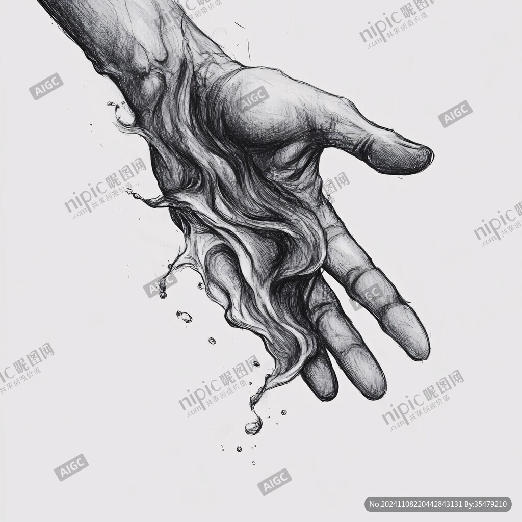 手部特写插画