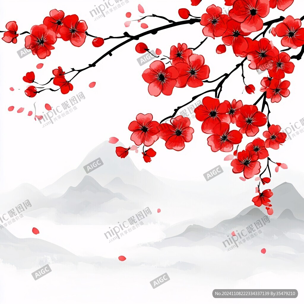 新中式古风梅花