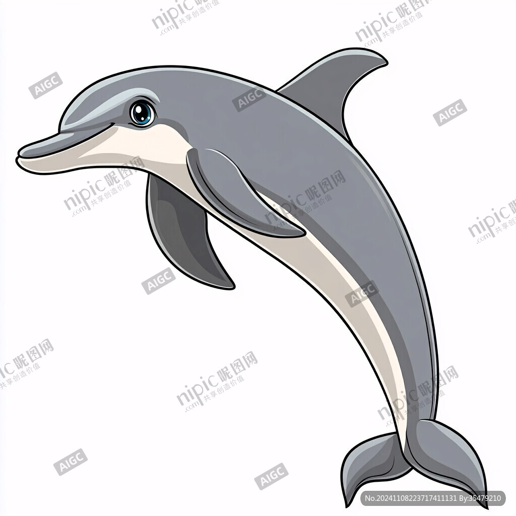 手绘海豚形象