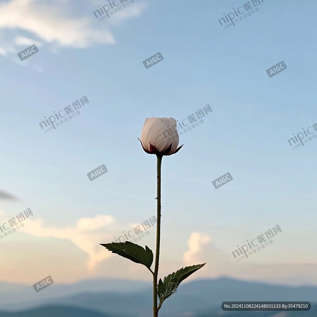 一只含苞待放的玫瑰