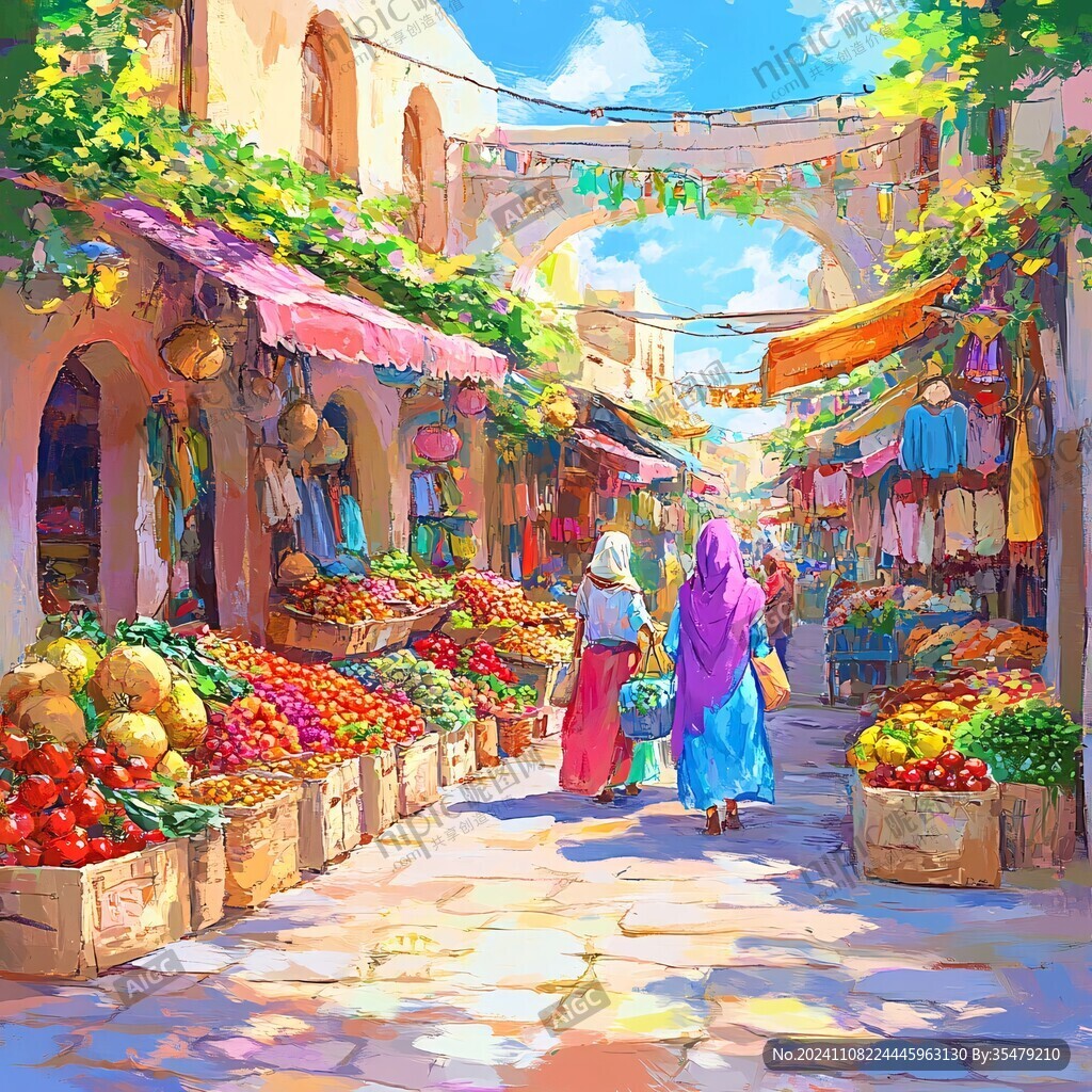 大巴扎插画