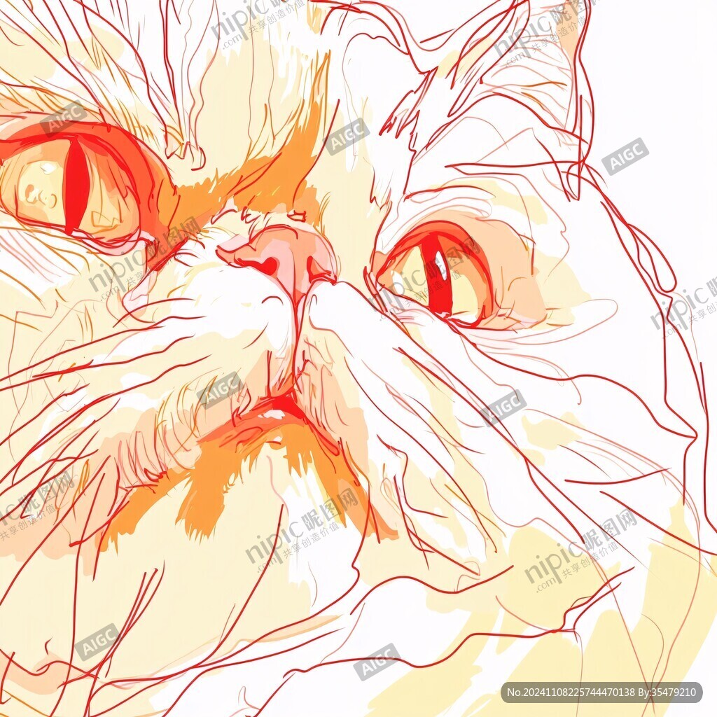 绘画作品猫插画