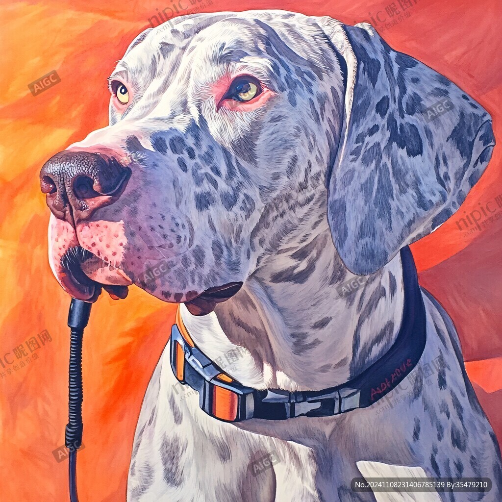 斑点狗油画