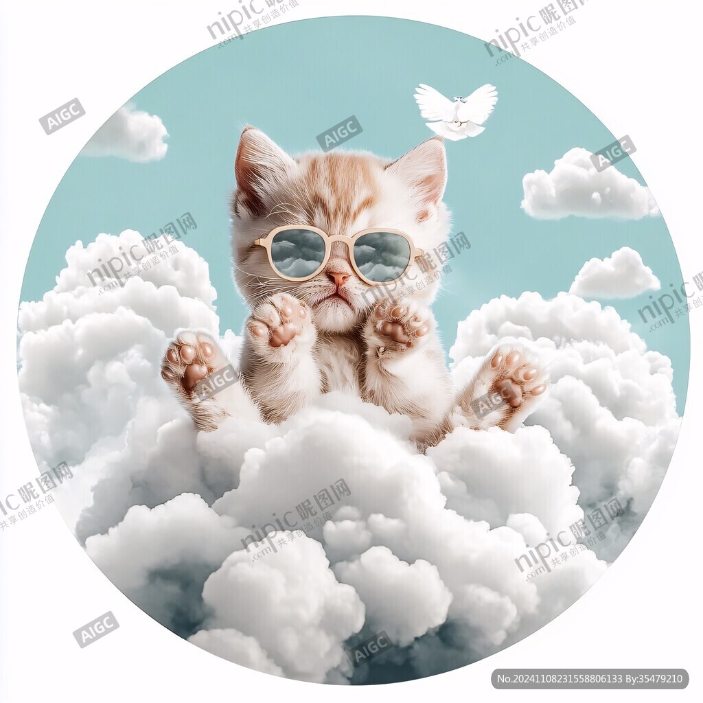 云彩下的小猫