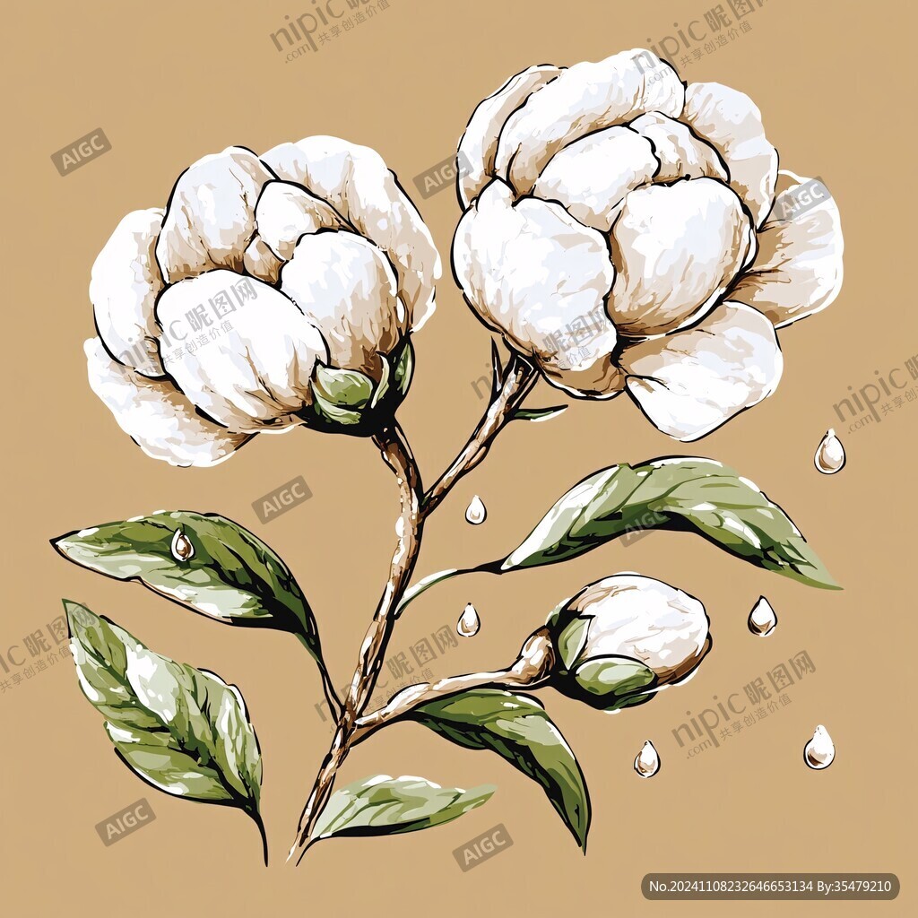 棉籽油插画