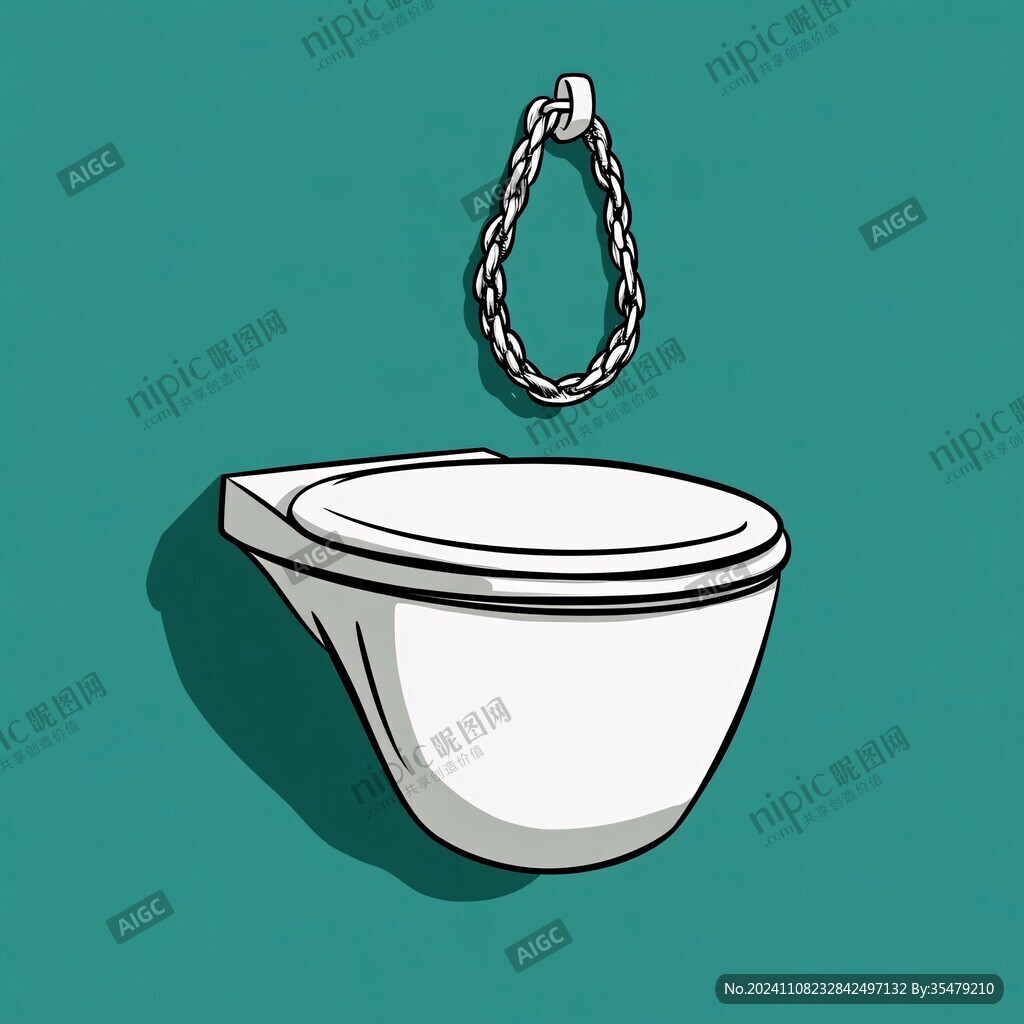 卡通手绘马桶
