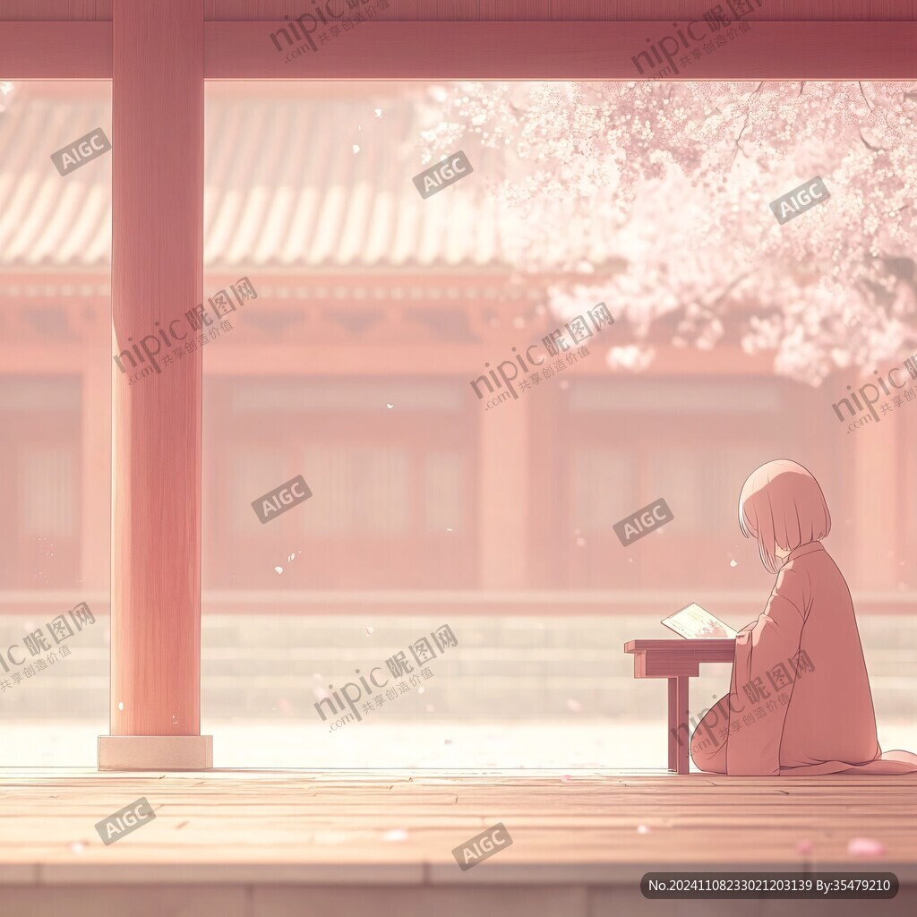 赏樱楼插画