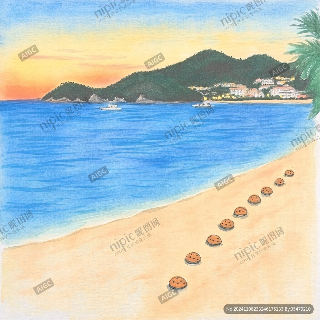 海边手绘