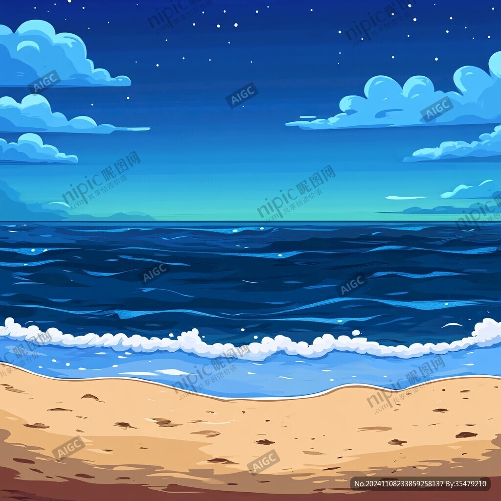 海边天空插画