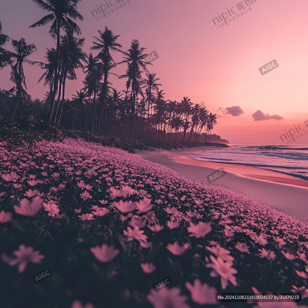紫色花卉海洋