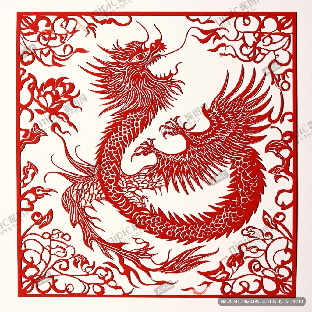 剪纸龙凤呈祥
