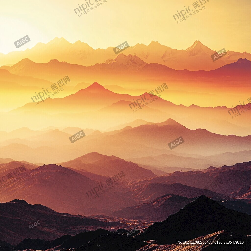 暖色的山峰
