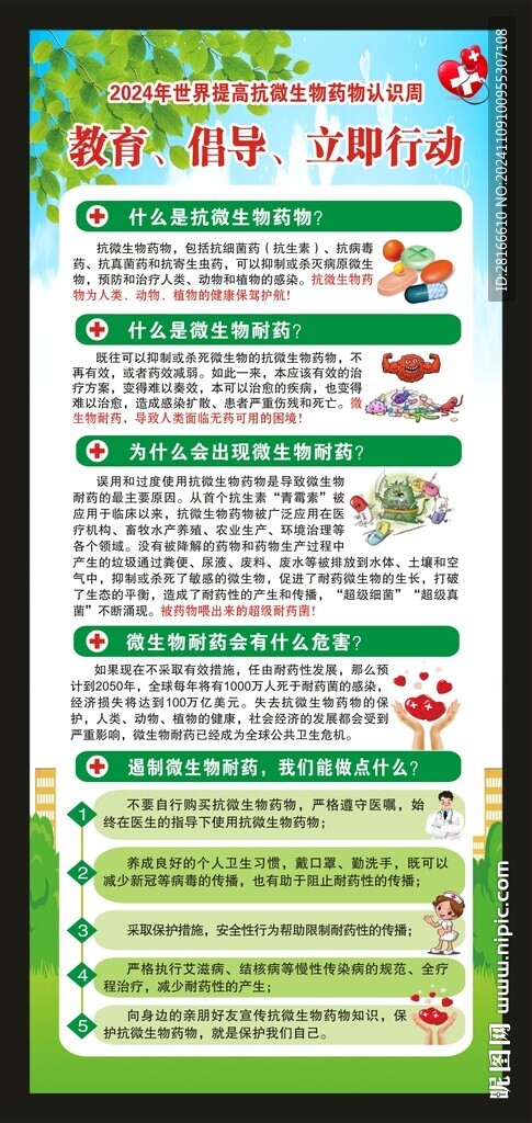 世界提高抗微生物药物认识周展架
