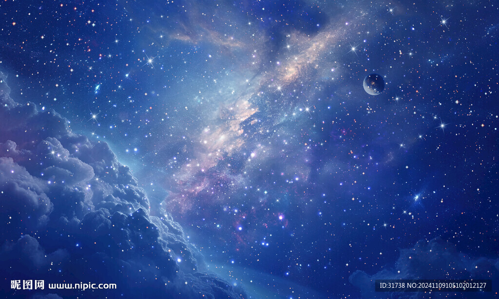 蓝色宇宙星空背景图