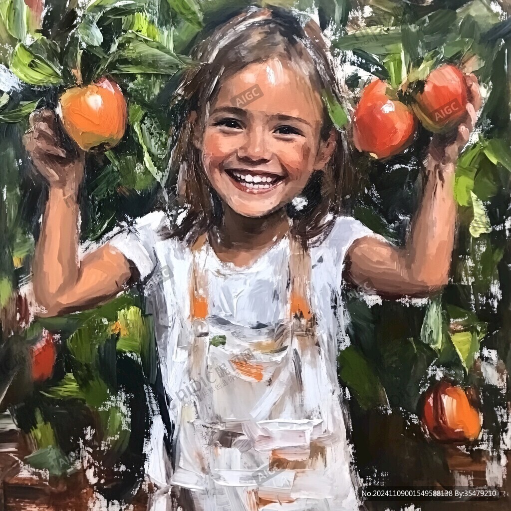 水果姑娘插画绘画