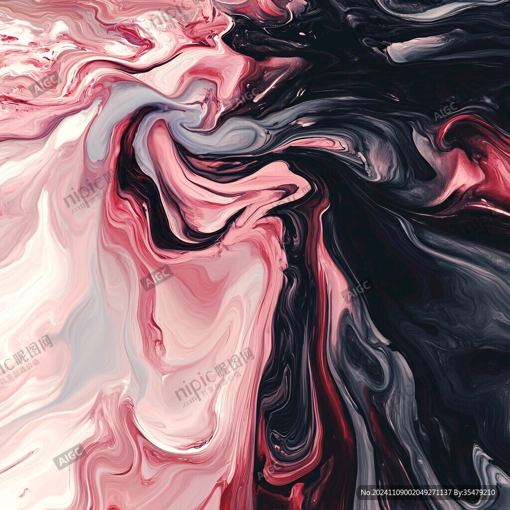 渐变抽象流体装饰画