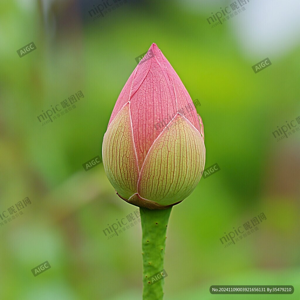 清晰荷花花蕾