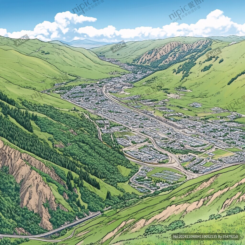 草原山区城镇